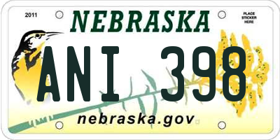 NE license plate ANI398