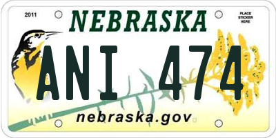 NE license plate ANI474