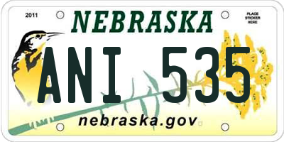 NE license plate ANI535