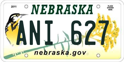NE license plate ANI627