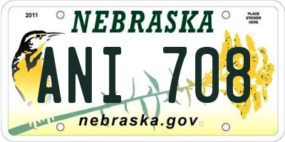 NE license plate ANI708