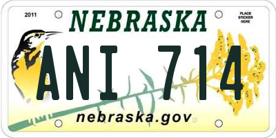 NE license plate ANI714