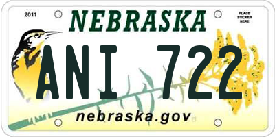 NE license plate ANI722