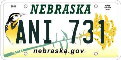 NE license plate ANI731