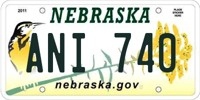 NE license plate ANI740