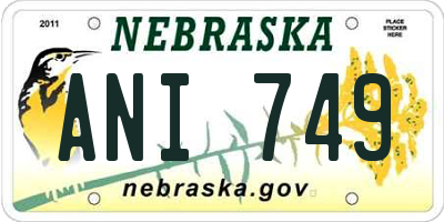 NE license plate ANI749