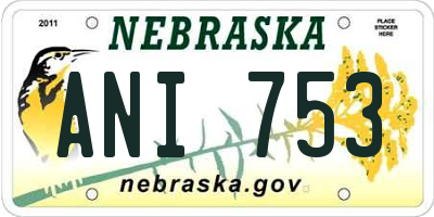 NE license plate ANI753