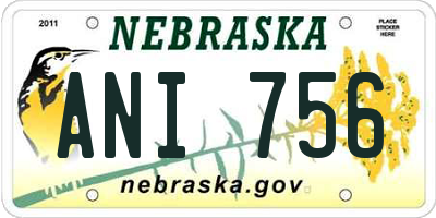 NE license plate ANI756