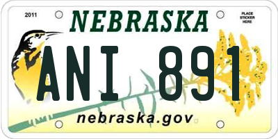 NE license plate ANI891