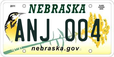 NE license plate ANJ004