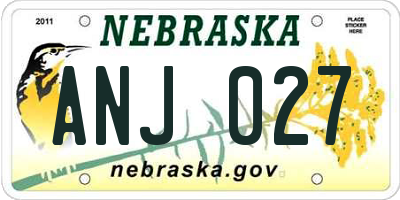 NE license plate ANJ027