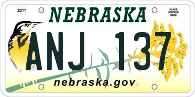 NE license plate ANJ137