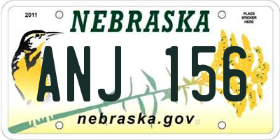NE license plate ANJ156