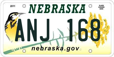 NE license plate ANJ168