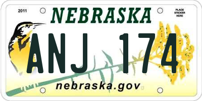 NE license plate ANJ174