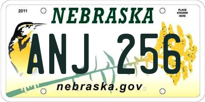 NE license plate ANJ256