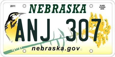 NE license plate ANJ307