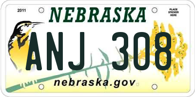 NE license plate ANJ308