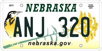 NE license plate ANJ320