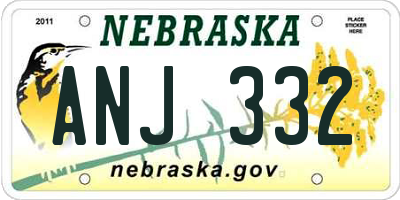 NE license plate ANJ332