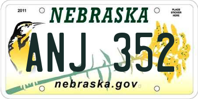 NE license plate ANJ352