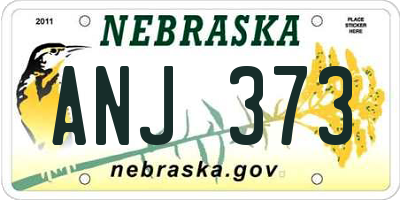 NE license plate ANJ373