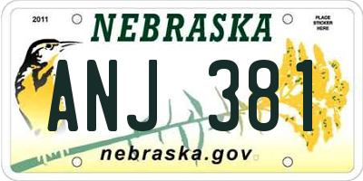 NE license plate ANJ381
