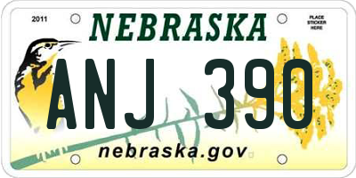 NE license plate ANJ390