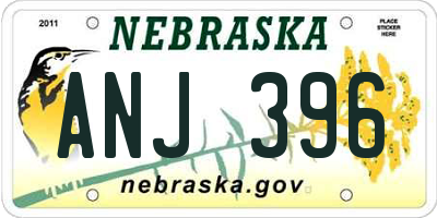 NE license plate ANJ396