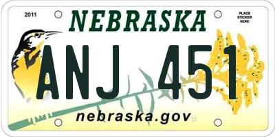 NE license plate ANJ451