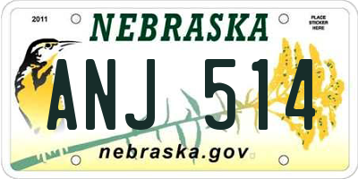 NE license plate ANJ514