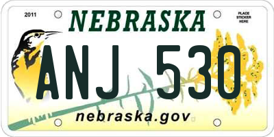 NE license plate ANJ530