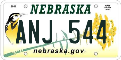 NE license plate ANJ544