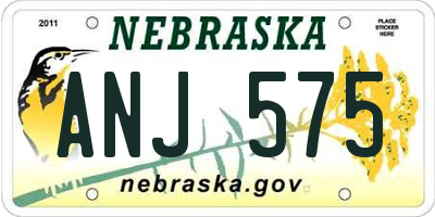 NE license plate ANJ575