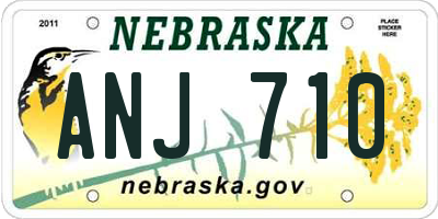 NE license plate ANJ710