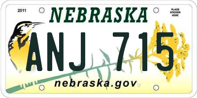 NE license plate ANJ715