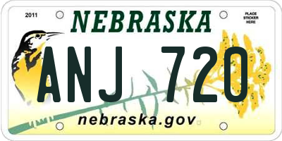 NE license plate ANJ720