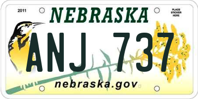 NE license plate ANJ737