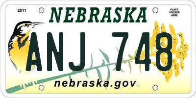 NE license plate ANJ748