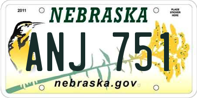 NE license plate ANJ751
