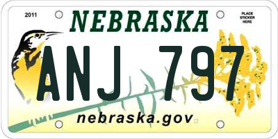 NE license plate ANJ797