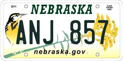 NE license plate ANJ857