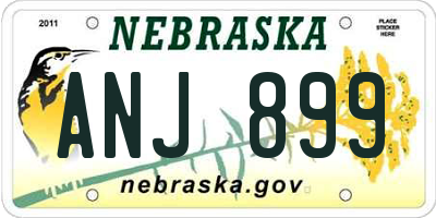 NE license plate ANJ899