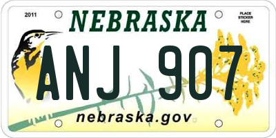 NE license plate ANJ907