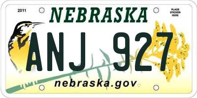 NE license plate ANJ927