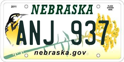 NE license plate ANJ937