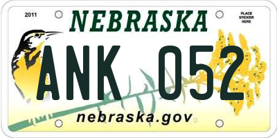 NE license plate ANK052