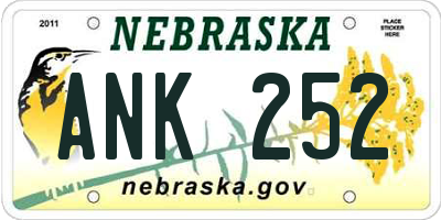 NE license plate ANK252