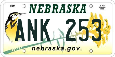 NE license plate ANK253