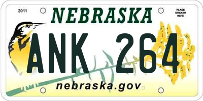 NE license plate ANK264